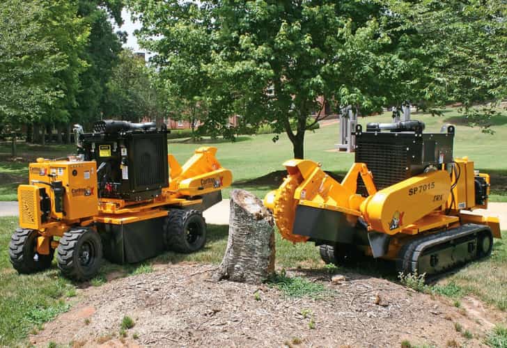 A Remote-controlled Stump Grinder a remote-controlled stump grinder