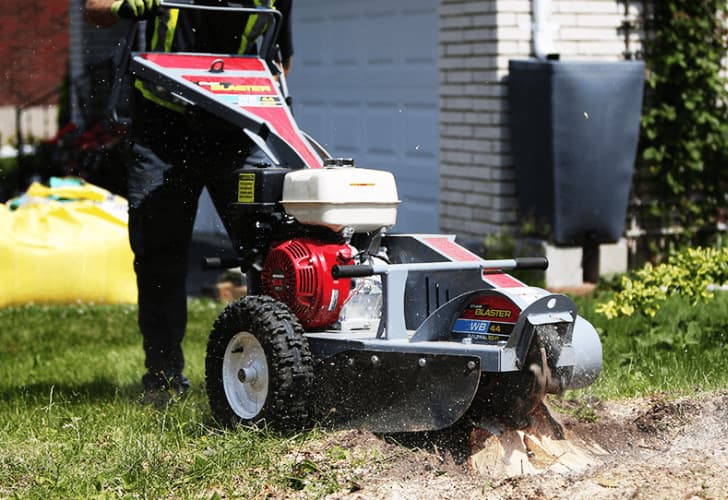 A Wheeled Walk-behind Stump Grinder a wheeled walk-behind stump grinder